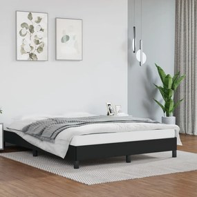 Estrutura de cama 140x190 cm couro artificial preto