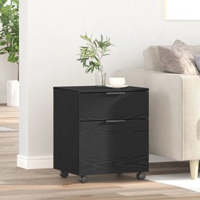Gabinete Móvel vidaXL com Rodas Carvalho Preto 45x38x54 cm