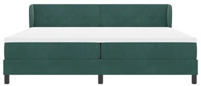 Cama Box Spring com Colchão verde escuro 200x200 cm Veludo