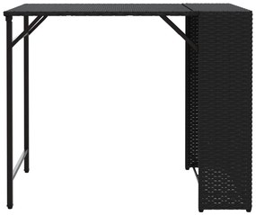 5 pcs conjunto de jantar para jardim dobrável vime PE preto