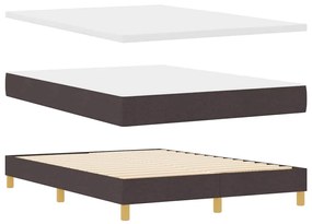 Cama Box Marrom Escuro e Branco 140 x 190 cm Tecido
