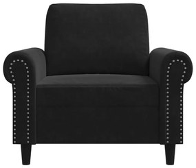 Poltrona 60 cm veludo preto
