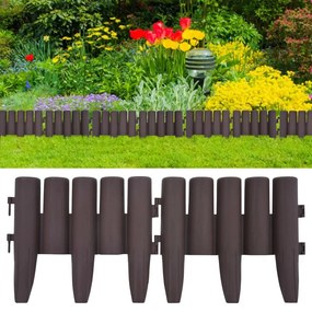 Bordas de relvado 36 pcs 10 m PP castanho