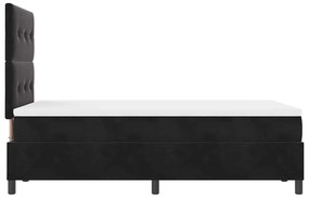 Cama Box com Colchão e LED Preta 120x190 cm Veludo