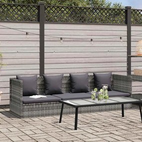 vidaXL Espreguiçadeira de jardim 200x60 cm vime PE cinzento