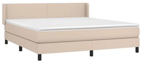 Cama com molas/colchão 180x200 cm couro artificial cappuccino