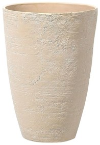 Conjunto de 2 vasos para plantas creme 43 x 43 x 60 cm CAMIA Beliani