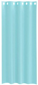 Cortinas de voile com ilhós 2 pcs turquesa