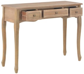 Toucador/mesa consola com 3 gavetas castanho