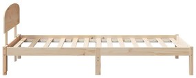 Estrado de Cama com Cabeceira 90x190 cm Madeira Maciça Pinho