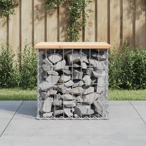 vidaXL Banco de jardim c/ design gabião 43x44x42 cm pinho maciço