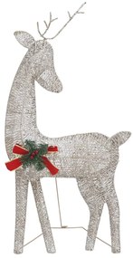 Renas de Natal 6 pcs malha dourado/branco quente