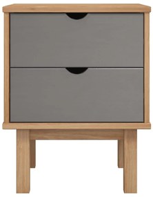 Mesa de cabeceira OTTA 45x39x57 cm pinho maciço castanho/cinza
