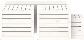 4 pcs conjunto de caixas de jardim pinho maciço branco