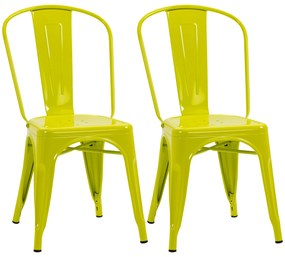 HOMCOM Conjunto de 2 Cadeiras com Estrutura de Aço Conjunto de Cadeiras Modernas com Encosto 45x51,5x85cm Verde | Aosom Portugal