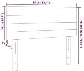 Cabeceira de cama c/ luzes LED tecido 90x5x78/88 cm cor creme