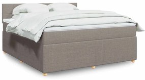 vidaXL Cama com molas/colchão 180x200 cm tecido castanho-acinzentado