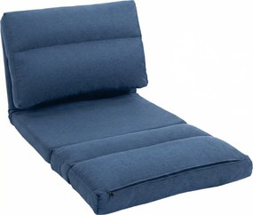 Poltrona de chão, sofá reclinável, poltrona convertível em cama, reclinável de 90° a 180°, tecido - 70 x 72 x 56 cm - azul escuro