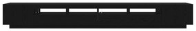 Estante de TV vidaXL com luzes LED Carvalho Preto 300x35x40 cm em made
