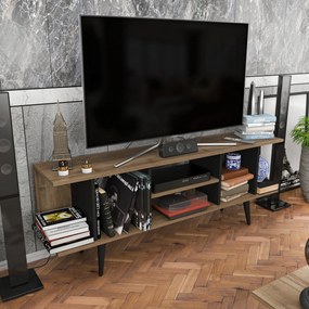 Móvel TV Akya – Walnut e Preto – 160x35x38,6 cm