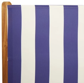 7pcs conjunto jantar jardim tecido/madeira maciça azul e branco