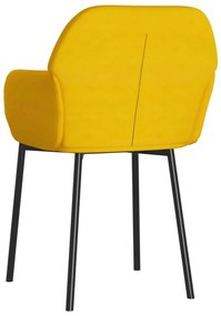 Cadeiras de jantar 2 pcs veludo amarelo