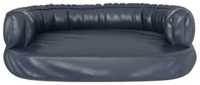 Cama p/ cães espuma ergonómico 60x42 cm couro artificial azul