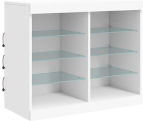 Aparador com luzes LED 81x37x67 cm branco