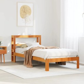 vidaXL Cama sem colchão 90x200 cm pinho maciço castanho-mel