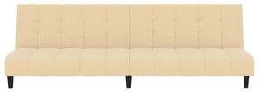 Sofá-cama de 2 lugares veludo cor creme