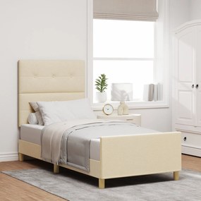 Cama vidaXL Creme 90x190 cm em Tecido