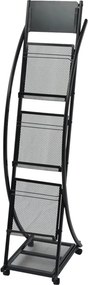 vidaXL Porta-revistas A4 preto 40x32x131