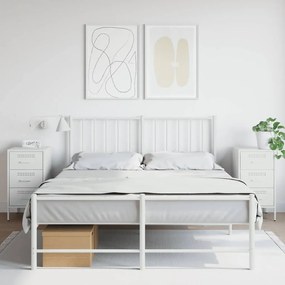 vidaXL Mesas de cabeceira 2 pcs 36x39x68 cm aço branco
