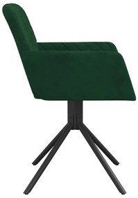 Cadeiras de jantar giratorias 2 pcs veludo verde-escuro