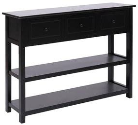 vidaXL Aparador 108x30x76 cm madeira paulownia maciça preto