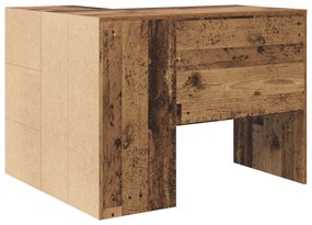 Escrivaninha de Canto Madeira Antiga 102x88x75 cm Madeira Engenheirada