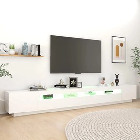 Móvel de TV Giancarlo com Luzes LED de 300cm - Branco - Design Moderno