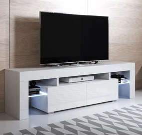 Mueble TV modelo Uriel (160x45cm) color blanco con LED RGB