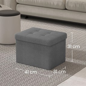 Banco com espaço de arrumação 31 x 41 x 31 cm cinza claro