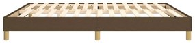Estrutura de cama sem colchão 180x200 cm tecido castanho-escuro
