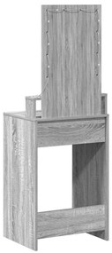 Mesa de maquilhagem vidaXL com luzes LED cinzento sonoma 50x41x140 cm