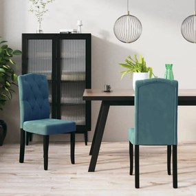 vidaXL Cadeiras de jantar 2 pcs veludo azul