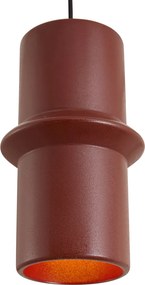 Candeeiro suspenso retro vermelho com preto 3 luzes - Monti