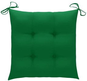 Cadeiras de jardim 8 pcs c/ almofadões madeira de teca maciça