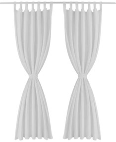 Cortinas de cetim com presilhas, 2 pcs 140 x 175 cm branco