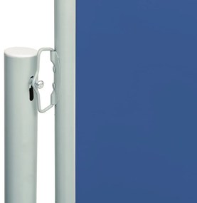 Toldo lateral retrátil de pátio 180x600 cm azul