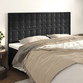 Cabeceira de cama 4 pcs veludo 90x5x78/88 cm preto