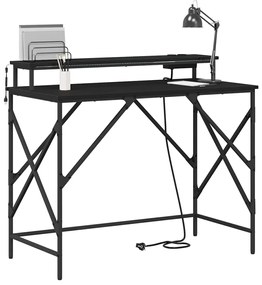 Mesa Carvalho preto 100 x 50 x 86.5 cm Madeira processada