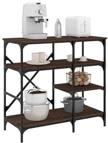 Estante 90x40x84cm derivados de madeira/metal carvalho castanho