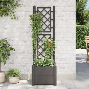 Vaso/floreira de jardim com treliça 43x43x142 cm PP antracite